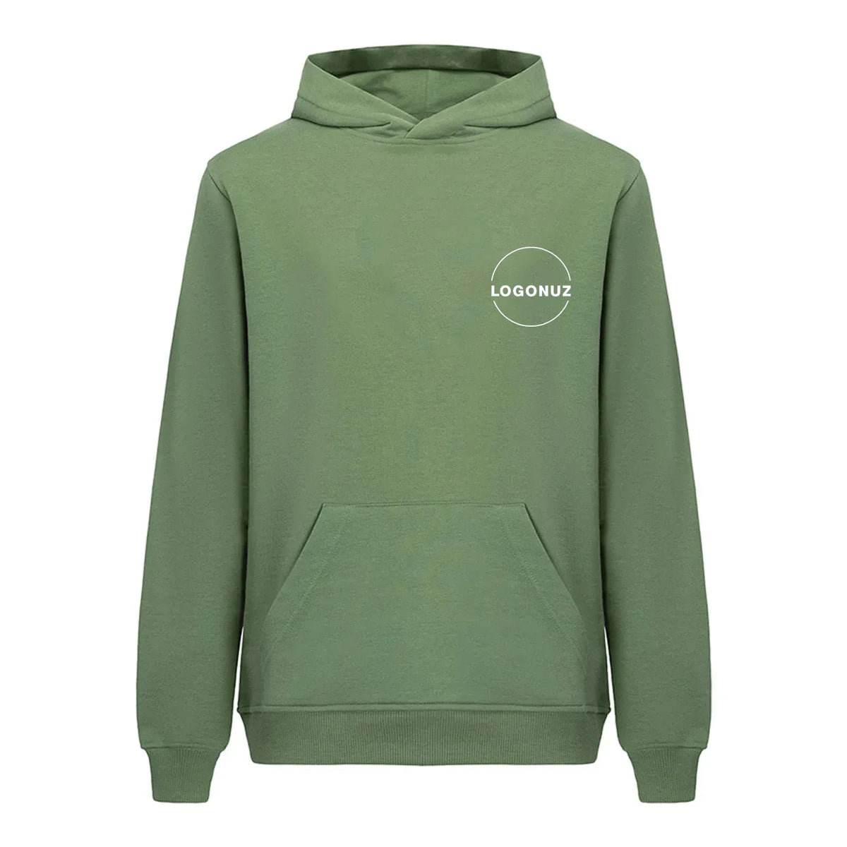 Recycle Kapüşonlu Sweatshirt - Haki