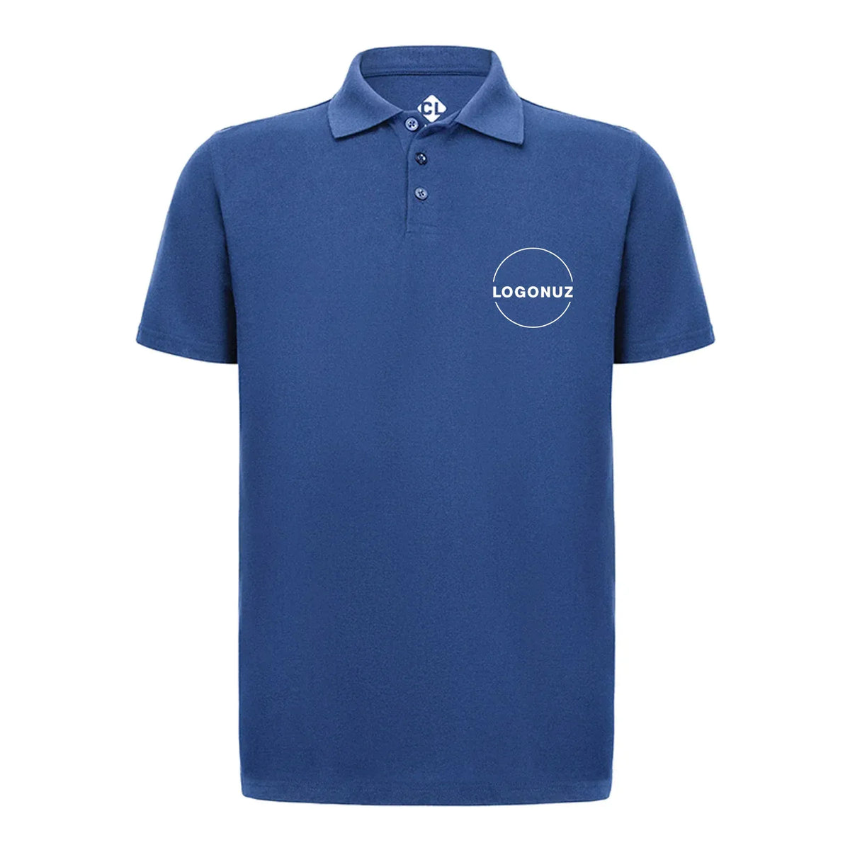 Recycle Polo Yaka Tişört - İndigo
