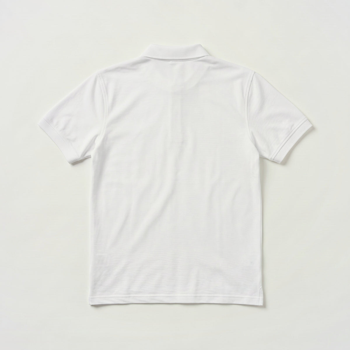 Recycle Polo Yaka Tişört - Beyaz - Arka