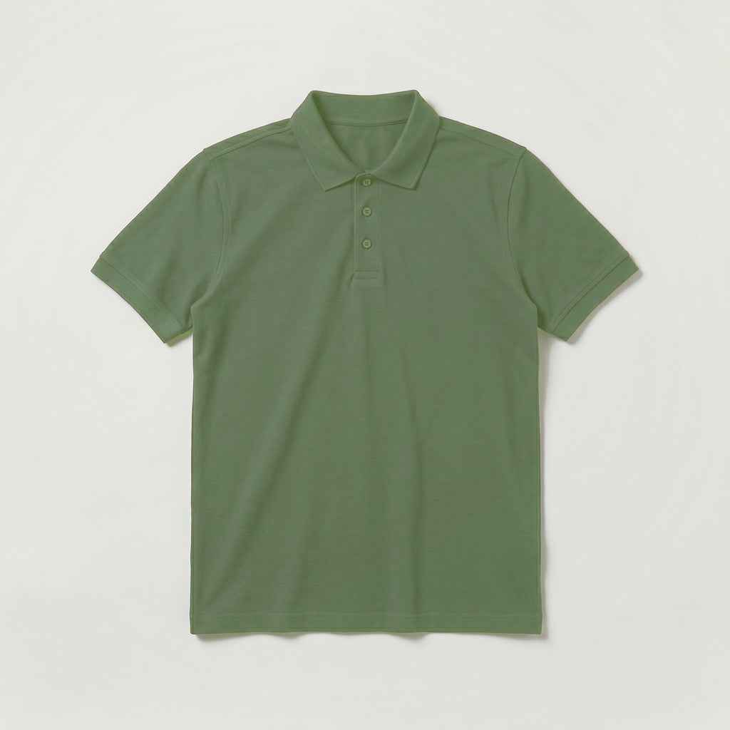 Polo yaka tişört haki - ön