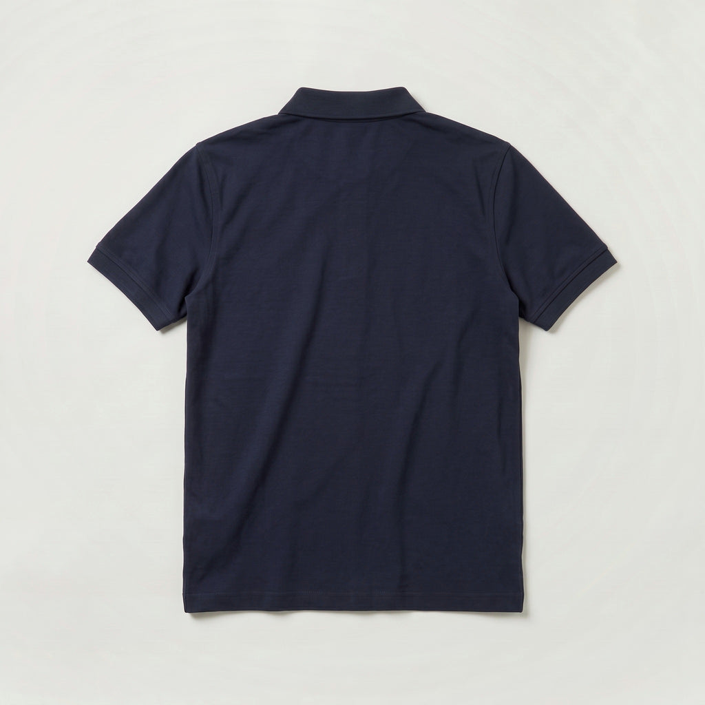 Recycle Polo Yaka Tişört - Lacivert - Arka