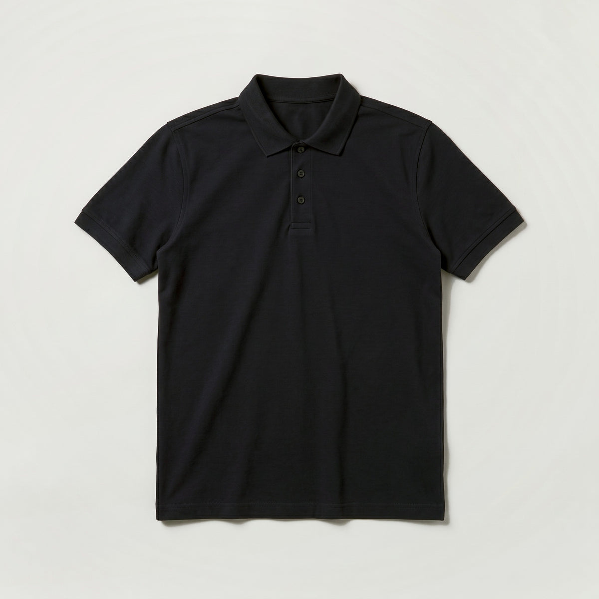 Polo yaka tişört siyah - ön