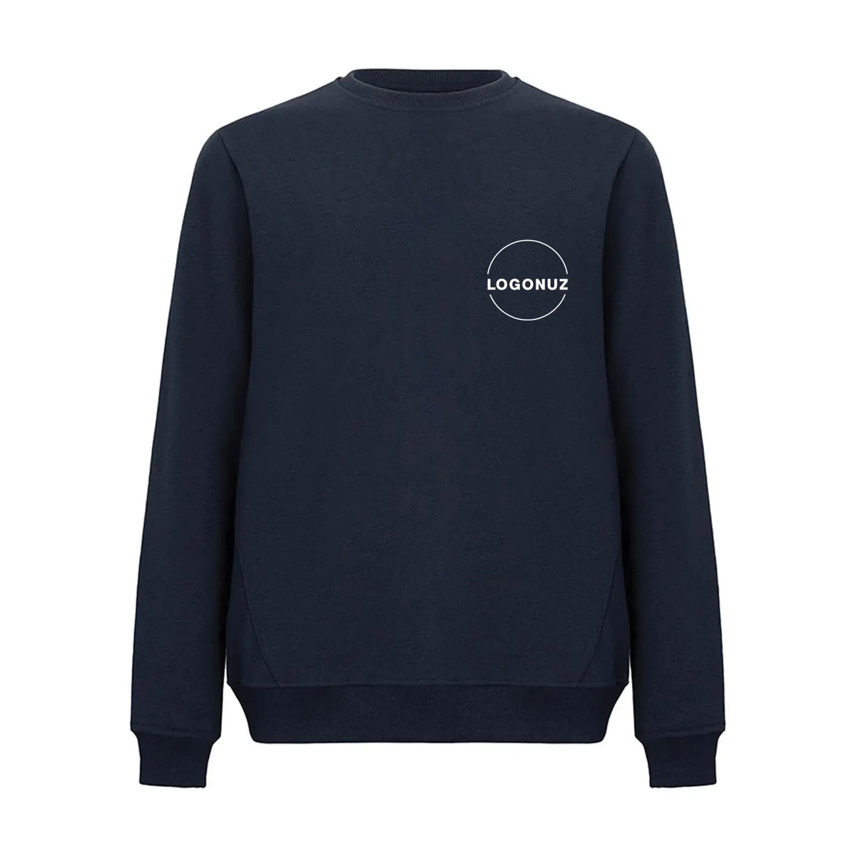 Recycle Sıfır Yaka Sweatshirt - Lacivert