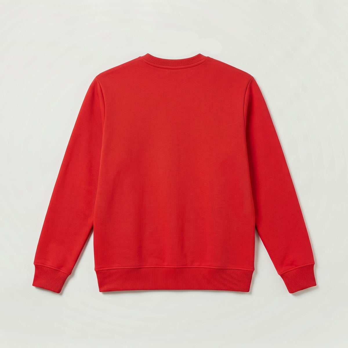 Recycle Sıfır Yaka Sweatshirt - Kırmızı - Arka