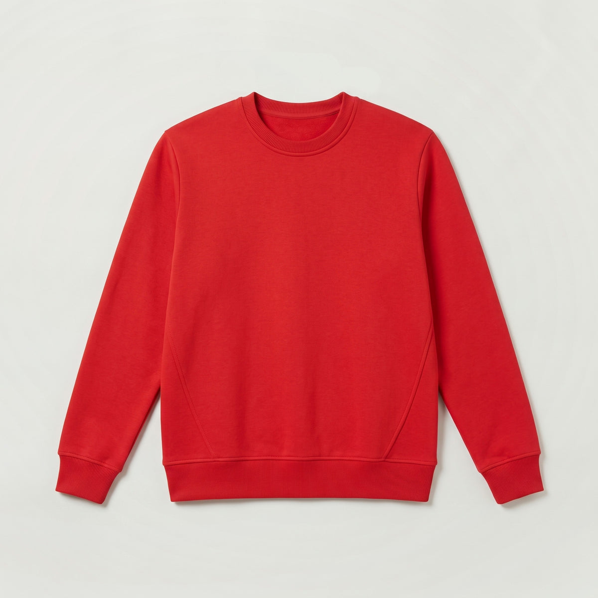 Recycle Sıfır Yaka Sweatshirt - Kırmızı - Ön